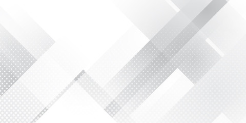 Grey white abstract background geometry shine and layer element vector for presentation design with light shine.