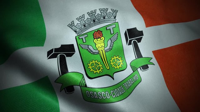 Brazil Flag City of Osasco Seamless Looping Waving Animation