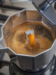 coffee extraction with Italian moka