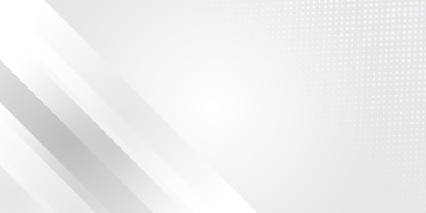 Obraz premium Grey white abstract background geometry shine and layer element vector for presentation design. Vector illustration design for presentation, banner, cover, web, flyer, card, poster, and wallpaper