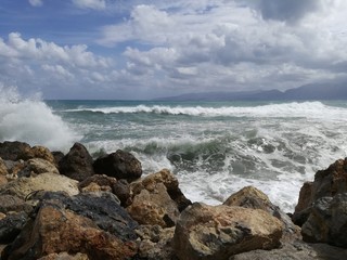 View of the Aegean Sea from Crete , Hersonissos