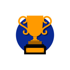 Gold cup trophy icon. Winner award sign isolated on white background