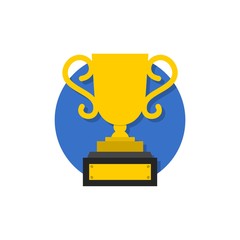 Gold cup trophy icon. Winner award sign isolated on white background