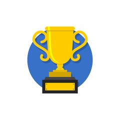 Gold cup trophy icon. Winner award sign isolated on white background