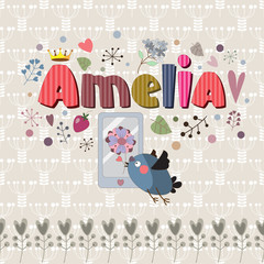 The original spelling of Amelia's name.