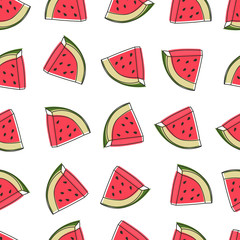 Watermelon slices pattern design. Pattern with summer fruits. Watermelon background. Seamless pattern design