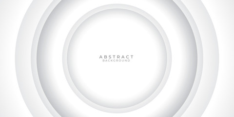 Minimalist White Circle Round Abstract Presentation Background. Vector illustration design for presentation, banner, cover, web, flyer, poster, wallpaper, texture, slide, magazine, and powerpoint. 
