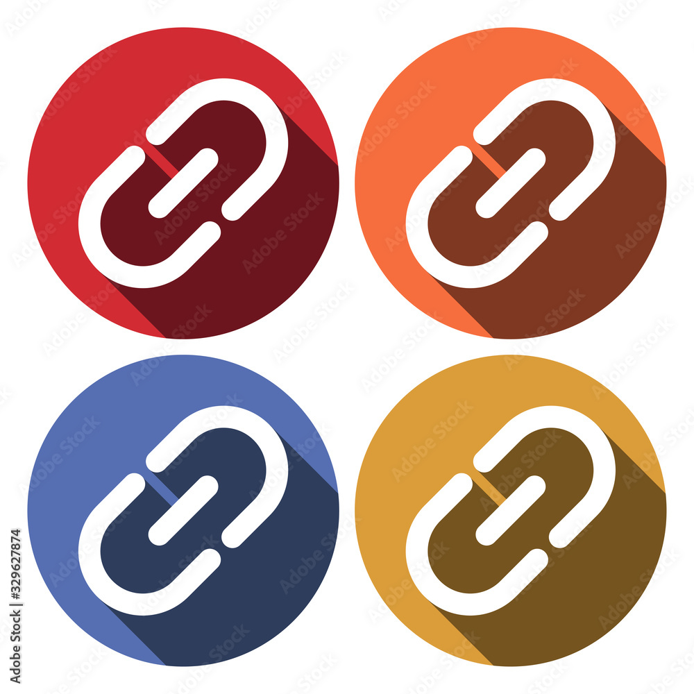 Poster linked in icon. vector flat icon with long shadow. eps10