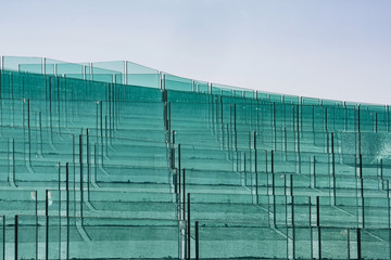 Fototapeta premium Sheets of green tempered clear glass