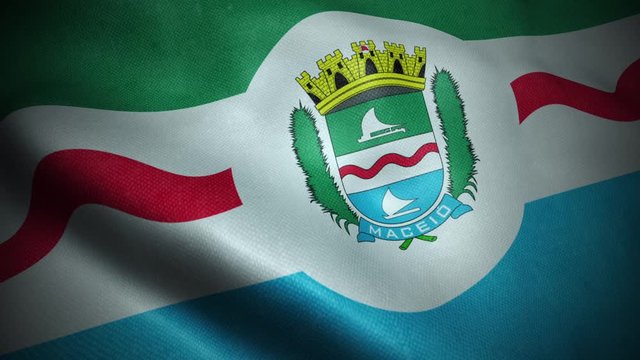 Brazil Flag City of Maceio Seamless Looping Waving Animation