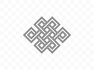 Endless knot, symbolism icon. Vector illustration, flat design.