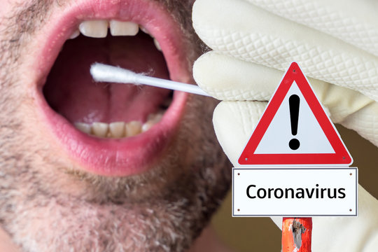 Warnschild Covid-19 Coronavirus Grippe Symbolbild