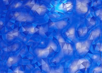 Blue abstract triangles pattern background, 3d
