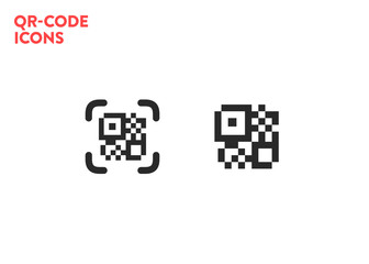 Simple QR code scan. Vector QR code icon