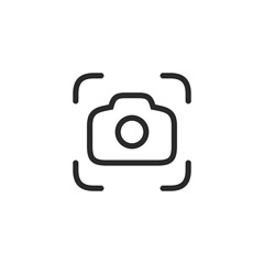 Camera Icon in flat style isolated on white background. Scanning camera glyph