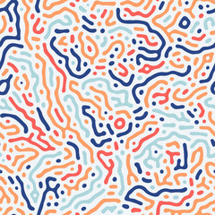 Diffusion reaction vector seamless pattern. oOrganic shapes, lines pattern. Abstract Background illustration