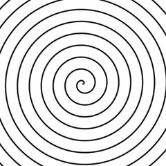 Concentric Lines. Spiral. Volute. Hypnosis Circular Rotating Background. Vector Illustration.