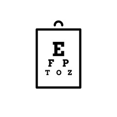 Eye test chart line art icon, Outline, linear vector