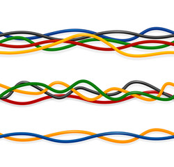 Realistic 3d Detailed Wire Cable Color Set. Vector