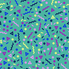 Ditsy geometric pattern in Memphis style. Small vector