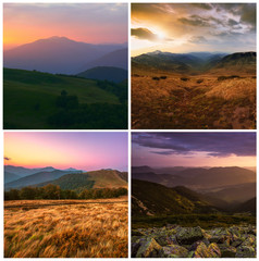 splendid summer Carpathian collection,  wonderful sunset in European mountains, magnificent nature scenery