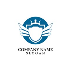 Shield, Wing and Crown for Business Logo Template Design Vector, Emblem, Design concept, Creative Symbol, Icon