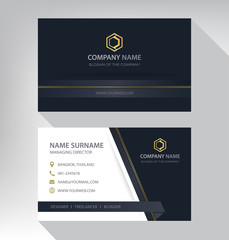 Business card in modern luxury style black gold white