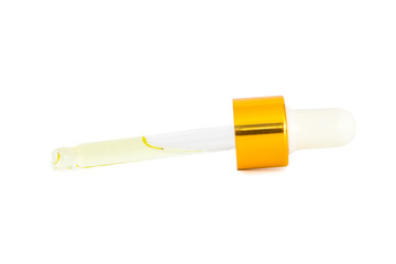 Small bottle of perfume isolated on a white background