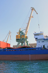Fototapeta premium Loading seaport in on the sea coast