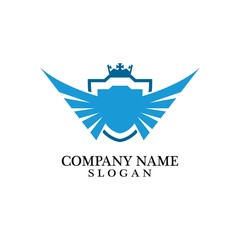 Obraz premium Shield, Wing and Crown for Business Logo Template Design Vector, Emblem, Design concept, Creative Symbol, Icon