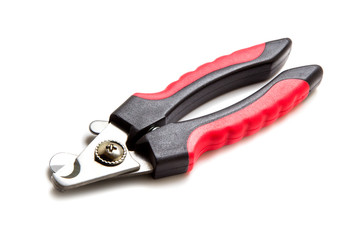 Scissors for cutting nails of an animal isolated on white
