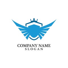Obraz premium Shield, Wing and Crown for Business Logo Template Design Vector, Emblem, Design concept, Creative Symbol, Icon
