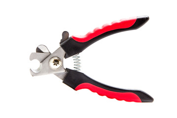 Scissors for cutting nails of an animal isolated on white