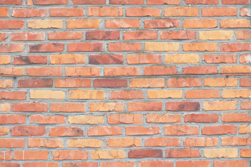 The background of the old red brick wall. Texture.