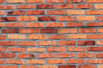 The background of the old red brick wall. Texture.