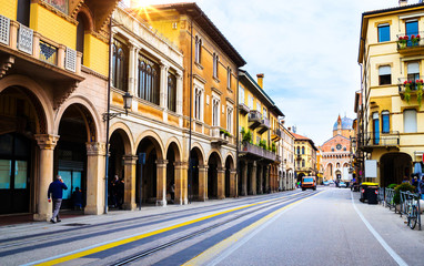 Fototapeta na wymiar Beautiful street of Padova (Padua), Veneto, Italy