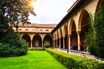 Fototapeta premium Courtyard of beautiful Basilica di Sant'Antonio in Padova (Padua), Veneto, Italy