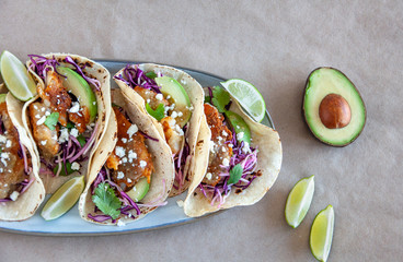 Honey ‘n’ Lime Fish Tacos with Avocado