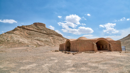Ruins of Zoroastrians Dakhmeh Towers of Silence in Yazd city, Iran