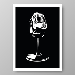 Vector Illustration of microphone with vintage style