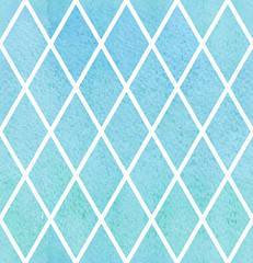 Watercolor seamless geometric diamonds pattern.