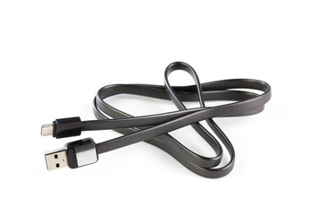 Naklejka premium USB type c Data & Power Cable isolated on White Background. Close up