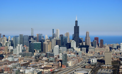 Fototapeta na wymiar Chicago Skyline Aerial