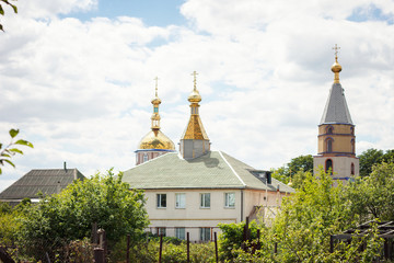 Fototapeta na wymiar Orthodox Church , with a beautiful sky