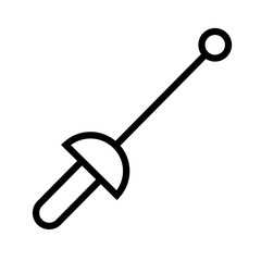 sport Sword of fencing equipment line icon