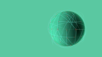 Global network future on green planet. Global vernetzte Zukunft auf grünem Planeten.