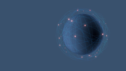 Planet monitoring. Networking satelites in orbit. 3D illustration. Vernetzte Sateliten im Orbit. Vernetzte Überwachung Welt. © Lukas Bast