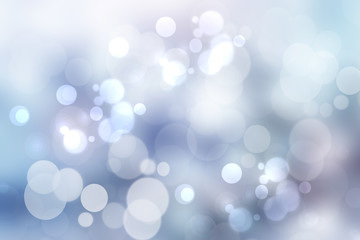 Obraz premium Abstract festive gradient light blue gray silver bokeh background texture with white bokeh lights. Beautiful backdrop with space for christmas, invitation or other holidays.