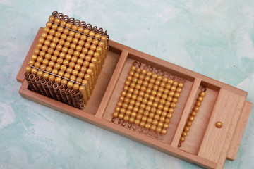 montessori golden material mathematics number decimal system number unit ten hundred and one thousand