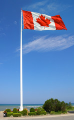 Canadian flag on pole